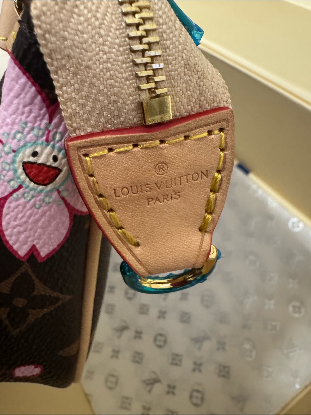 Louis Vuitton Brown Monogram Floral Pochette with Pink Accents - Picture 12 of 17